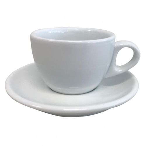 White Style Cappuccino Tasse und Untertasse 19 cl. SET mit Möglichkeit zu drucken